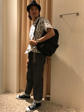 「HVC」｜「アイテム（トップス）」を使った、HVC大津一里山店さん（メンズ・180cm）の夏コーディネート