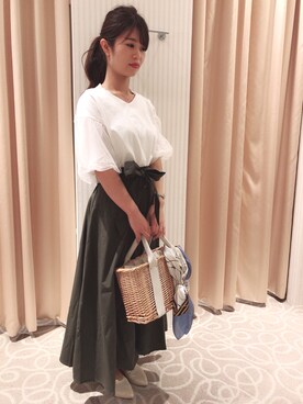 「HVC（エイチブイシー）のアイテム」を使った、HVC大津一里山店さん（レディース・153cm）の夏コーディネート