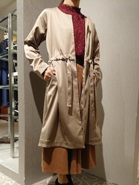 「HVC（エイチブイシー）のアイテム（ジャケット/アウター）」を使った、HVC大津一里山店さん（レディース・158cm）の秋コーディネート
