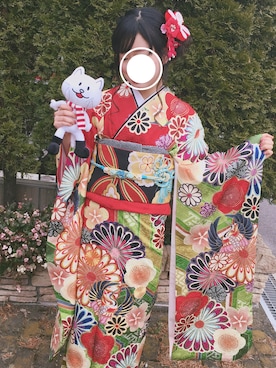 「成人式」｜「アイテム（雑貨/ホビー）」を使った、yuさん（レディース・154cm）の冬コーディネート