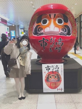 「merry jenny（メリージェニー）のアイテム（ダウンジャケット/コート）」を使った、yuさん（レディース・154cm）の冬コーディネート
