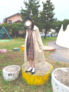 「ehka sopo（エヘカソポ）のアイテム（トレンチコート）」を使った、yuさん（レディース・154cm）の秋コーディネート