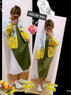 「Desigual（デシグアル）のアイテム（ジャケット/アウター）」を使った、ちゃそさん（レディース・156cm）の秋コーディネート