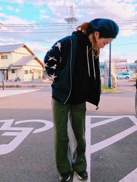 「RODEO CROWNS WIDE BOWL（ロデオクラウンズワイドボウル）のアイテム（ハンチング/ベレー帽）」を使った、まいさん（レディース・152cm）の冬コーディネート