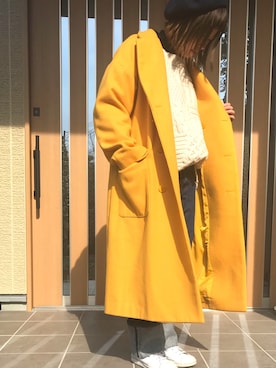 「RODEO CROWNS WIDE BOWL（ロデオクラウンズワイドボウル）のアイテム（ハンチング/ベレー帽）」を使った、まいさん（レディース・152cm）の冬コーディネート