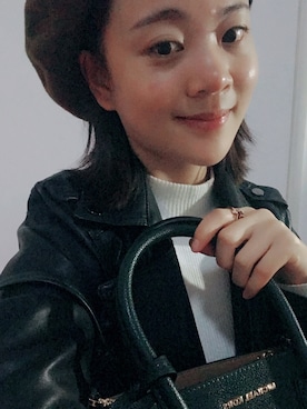 「MK MICHEL KLEIN HOMME （エムケーミッシェルクランオム）のアイテム」を使った、Rachel Liuさん（レディース・156cm）の秋コーディネート
