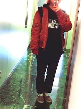 「VANS（バンズ）のアイテム（その他）」を使った、AarryStylesさん（レディース・156cm）の冬コーディネート