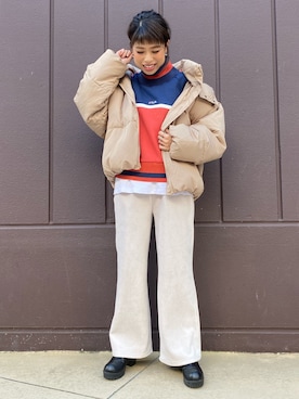 「FILA（フィラ）のアイテム（スウェット）」を使った、riisanroさん（レディース・158cm）の秋コーディネート