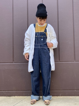 「CAMP7（キャンプセブン）のアイテム（ブルゾン）」を使った、riisanroさん（レディース・158cm）の冬コーディネート