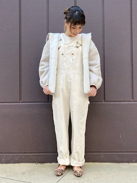 「アイテム（オールインワン・サロペット）」を使った、riisanroさん（レディース・158cm）の冬コーディネート