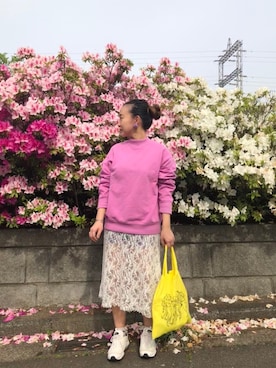 「スエット」｜「アイテム（ワンピース/ドレス）」を使った、AIMI.さん（レディース・155cm）の春コーディネート