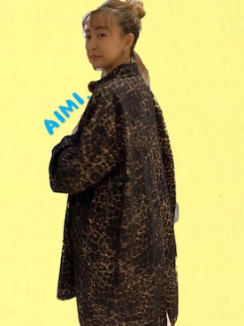 「ヒョウ柄コート」｜AIMI.さん（レディース・155cm）の冬コーディネート