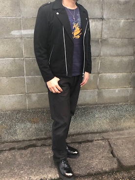 「アイテム（チャーム）」を使った、てけぽんさん（メンズ・177cm）の冬コーディネート