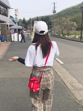 「NIRVANA（ニルヴァーナ）のアイテム（帽子）」を使った、ぺんたごんさん（レディース・151cm）の夏コーディネート