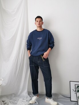 「--（--）のアイテム（ニット/セーター）」を使った、Mr谢先绅さん（メンズ・185cm）の夏コーディネート