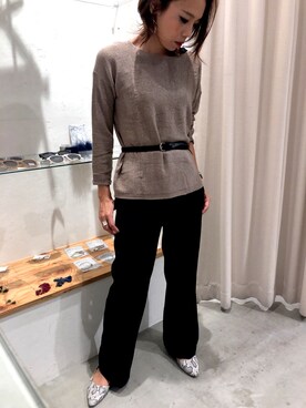 「Aunt Marie's（アントマリーズ）のAUNT MARIE'S Loose over knit（ニット/セーター）」を使った、Chieさん（レディース・162cm）の秋コーディネート