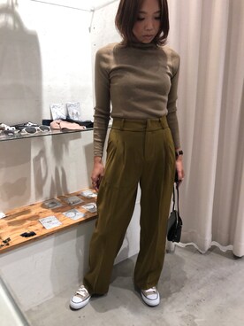 「アントマリーズ」｜「アイテム（スラックス）」を使った、Chieさん（レディース・162cm）の秋コーディネート