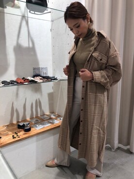 「仕事コーデ」｜「アイテム（シャツワンピース）」を使った、Chieさん（レディース・162cm）の秋コーディネート