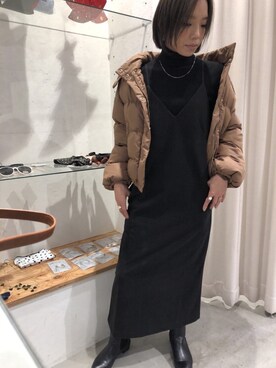 「レプシィム(LEPSIM)」｜「アイテム（ダウンジャケット/コート）」を使った、Chieさん（レディース・162cm）の冬コーディネート