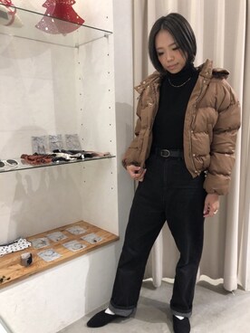 「オリエンタルトラフィック」｜「アイテム（ダウンジャケット/コート）」を使った、Chieさん（レディース・162cm）の冬コーディネート