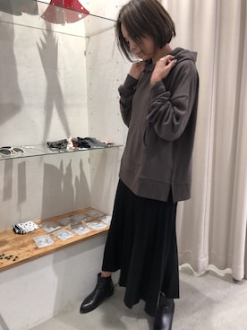 「レプシィム(LEPSIM)」｜「アイテム（パーカー）」を使った、Chieさん（レディース・162cm）の冬コーディネート