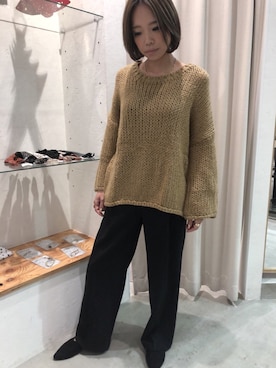 「アントマリーズ」｜「アイテム（スラックス）」を使った、Chieさん（レディース・162cm）の冬コーディネート