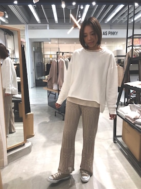 「アントマリーズ」｜「アイテム（スウェット）」を使った、Chieさん（レディース・162cm）の冬コーディネート