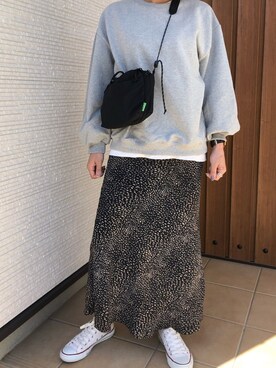 「アントマリーズ」｜「アイテム（スウェット）」を使った、Chieさん（レディース・162cm）の冬コーディネート