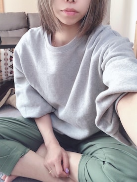 「アントマリーズ」｜「アイテム（スウェット）」を使った、Chieさん（レディース・162cm）の春コーディネート