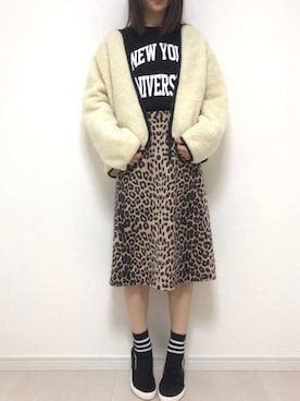 「ボアスニーカー」｜まろ(MARO)さん（レディース・165cm）の秋コーディネート