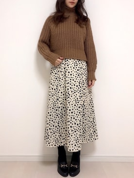 「ダルメシアン柄スカート」｜まろ(MARO)さん（レディース・165cm）の冬コーディネート