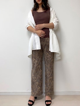 「ペイズリー柄パンツ」｜まろ(MARO)さん（レディース・165cm）の春コーディネート