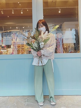 「SpRay PREMIUM（スプレイプレミアム）のアイテム（ニット/セーター）」を使った、mimiminmiさん（レディース・156cm）の春コーディネート