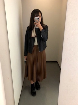 「URBAN RESEARCH（アーバンリサーチ）のアイテム（ライダースジャケット）」を使った、すぎさん（レディース・170cm）の秋コーディネート