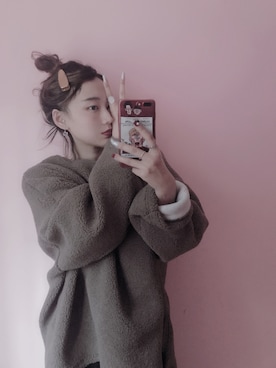 「PULL&BEAR（プルアンドベア）のアイテム（パーカー）」を使った、Ting--helloさん（レディース・163cm）の冬コーディネート