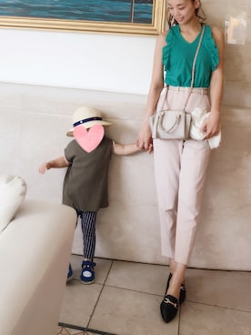 「Familiar （ファミリア）のアイテム（帽子）」を使った、ひめさん（レディース・165cm）の夏コーディネート