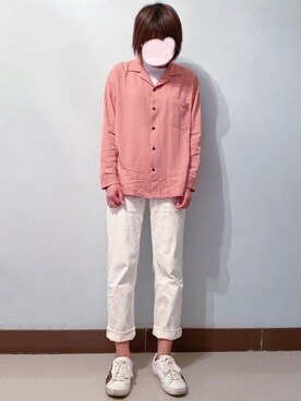 「YANUK（ヤヌーク）のYANUK 「SpillProof加工」 ストレート デニムパンツ ANNETTE (アネット) /57191018（デニムパンツ）」を使った、RURURUKIAさん（レディース・165cm）の春コーディネート