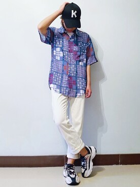 「YANUK（ヤヌーク）のYANUK 「SpillProof加工」 ストレート デニムパンツ ANNETTE (アネット) /57191018（デニムパンツ）」を使った、RURURUKIAさん（レディース・165cm）の夏コーディネート