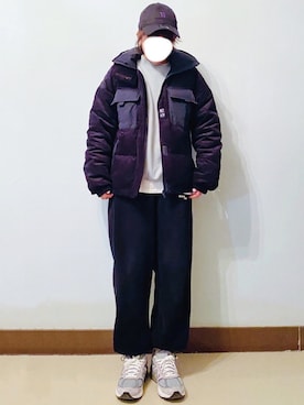 「Yohji Yamamoto（ヨウジヤマモト）のアイテム（帽子）」を使った、RURURUKIAさん（レディース・165cm）の冬コーディネート
