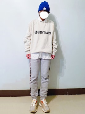 「FOG ESSENTIALS（エフオージーエッセンシャルズ）のアイテム（スウェット）」を使った、RURURUKIAさん（レディース・165cm）の冬コーディネート