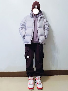 「Kappa（カッパ）のアイテム（帽子）」を使った、RURURUKIAさん（レディース・165cm）の冬コーディネート