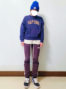 「Kappa（カッパ）のアイテム（帽子）」を使った、RURURUKIAさん（レディース・165cm）の冬コーディネート