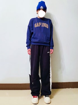 「Kappa（カッパ）のアイテム（帽子）」を使った、RURURUKIAさん（レディース・165cm）の冬コーディネート