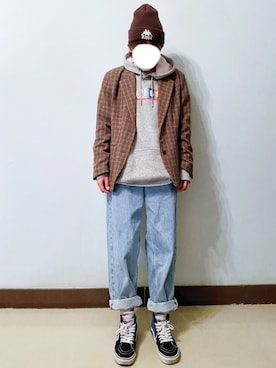 「Kappa（カッパ）のアイテム（帽子）」を使った、RURURUKIAさん（レディース・165cm）の春コーディネート