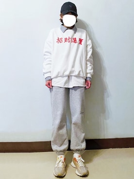 「Yohji Yamamoto（ヨウジヤマモト）のアイテム（帽子）」を使った、RURURUKIAさん（レディース・165cm）の春コーディネート