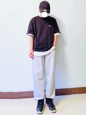 「Yohji Yamamoto（ヨウジヤマモト）のアイテム（帽子）」を使った、RURURUKIAさん（レディース・165cm）の夏コーディネート