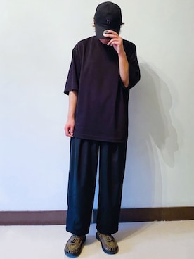 「Yohji Yamamoto（ヨウジヤマモト）のアイテム（帽子）」を使った、RURURUKIAさん（レディース・165cm）の夏コーディネート