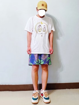 「Jordan（ジョーダン）のアイテム（パンツ）」を使った、RURURUKIAさん（レディース・165cm）の夏コーディネート