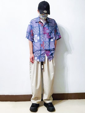「Yohji Yamamoto（ヨウジヤマモト）のアイテム（帽子）」を使った、RURURUKIAさん（レディース・165cm）の夏コーディネート