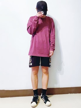 「Yohji Yamamoto（ヨウジヤマモト）のアイテム（帽子）」を使った、RURURUKIAさん（レディース・165cm）の秋コーディネート